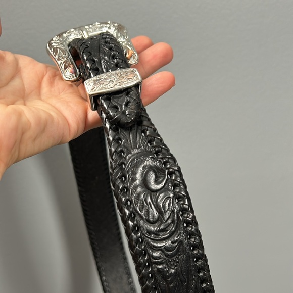 LEEGIN Silver Creek Collection Tooled Leather Western Belt size 36 - Picture 12 of 17
